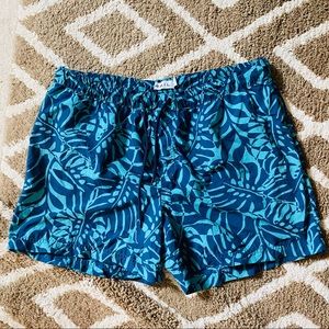 Rail men’s blue palm print swim trunks  Xl